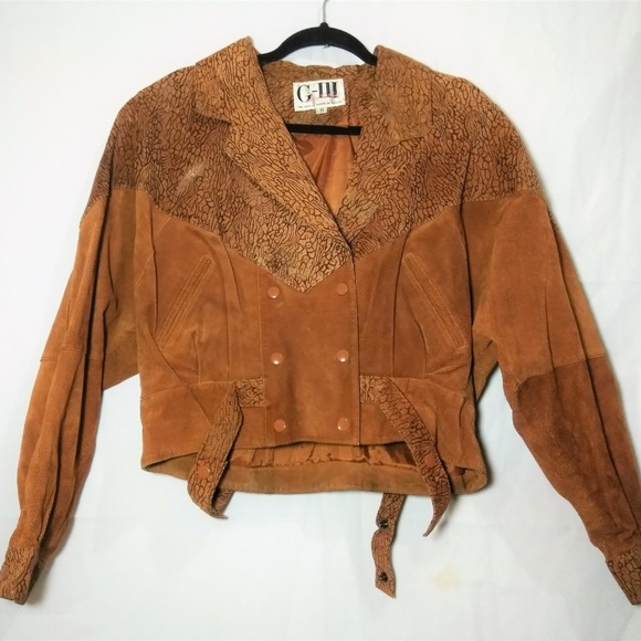 100% Leather Lined Brown Snap Jacket Size M Vtg - Picture 2 of 8